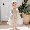 imageToddler Tulle Tutu Dress Baby Girl Sleeveless Floral Embroidery Princess Birthday Party DressesButterfly Wings Beige