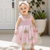 imageToddler Tulle Tutu Dress Baby Girl Sleeveless Floral Embroidery Princess Birthday Party DressesButterfly Wings Pink