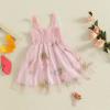 imageToddler Tulle Tutu Dress Baby Girl Sleeveless Floral Embroidery Princess Birthday Party DressesButterfly Wings Pink