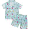 imageKuriozud 4th of July Baby Girl Pajamas Silk Stain Pjs Summer Shirt TopsShorts 2Piece Set Toddler Kids Little Girl SleepwearBlue Bunnyeggs