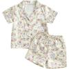 imageKuriozud 4th of July Baby Girl Pajamas Silk Stain Pjs Summer Shirt TopsShorts 2Piece Set Toddler Kids Little Girl SleepwearWhite Bunnyflowers