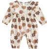 imageKuriozud Baby Girl Plaid Outfit Long Sleeve Ruffle Romper Jumpsuit Christmas Outfit Newborn Girl Fall ClothesPumpkin Apricot