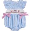 imageKuriozud Newborn Baby Girl 4th of July Outfit Cute Bow Bubble Romper Jumpsuit Infant Girl Fourth of July Summer ClothesAmerican Flag Fireworks Blue