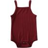 imageKuriozud Newborn Infant Baby Girl Cotton Bodysuit Sleeveless Tank Top Super Soft CamisoleWine Red