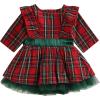 imageKuriozud Toddler Baby Girl Plaid Dress Cute Party Dress for ChristmasPlaid Tutu Dress Green