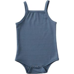 imageKuriozud Newborn Infant Baby Girl Cotton Bodysuit Sleeveless Tank Top Super Soft CamisoleBlue