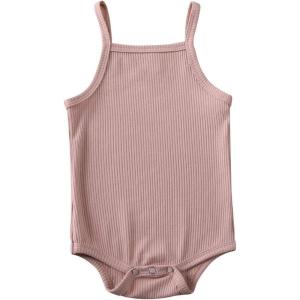 imageKuriozud Newborn Infant Baby Girl Cotton Bodysuit Sleeveless Tank Top Super Soft CamisolePink