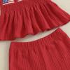 imageKuriozud 4th of July Outfit Baby Girl Smocked Tank TopWide Leg Pants Set Kids Toddler Girl Fourth of July Clothes4th July American Flag Red