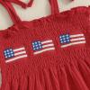 imageKuriozud 4th of July Outfit Baby Girl Smocked Tank TopWide Leg Pants Set Kids Toddler Girl Fourth of July Clothes4th July American Flag Red