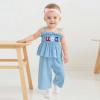 imageKuriozud 4th of July Outfit Baby Girl Smocked Tank TopWide Leg Pants Set Kids Toddler Girl Fourth of July Clothes4th July Blue Usa