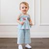 imageKuriozud 4th of July Outfit Baby Girl Smocked Tank TopWide Leg Pants Set Kids Toddler Girl Fourth of July Clothes4th July Blue Usa Plaid