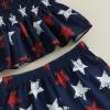 imageKuriozud 4th of July Outfit Baby Girl Smocked Tank TopWide Leg Pants Set Kids Toddler Girl Fourth of July ClothesBlue Stars