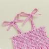 imageKuriozud 4th of July Outfit Baby Girl Smocked Tank TopWide Leg Pants Set Kids Toddler Girl Fourth of July ClothesDaily Pink Plaid