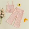imageKuriozud 4th of July Outfit Baby Girl Smocked Tank TopWide Leg Pants Set Kids Toddler Girl Fourth of July ClothesDaily Pink Solid