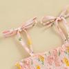 imageKuriozud 4th of July Outfit Baby Girl Smocked Tank TopWide Leg Pants Set Kids Toddler Girl Fourth of July ClothesPink Eggsbunny