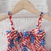 imageKuriozud 4th of July Outfit Baby Girl Smocked Tank TopWide Leg Pants Set Kids Toddler Girl Fourth of July ClothesRed Star Striped