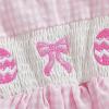 imageKuriozud Baby Girl Easter Outfit Newborn Romper Dress My First Easter Fly Sleeve Smocked Dress Cute Baby Summer ClothesEaster Eggspink