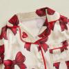 imageKuriozud Baby Girl Pajamas Newborn Button Down Romper Jumpsuit Feather Trim Nightgown Infant Sleepwear OnePiece Summer PjsA Bow Print Red