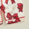 imageKuriozud Baby Girl Pajamas Newborn Button Down Romper Jumpsuit Feather Trim Nightgown Infant Sleepwear OnePiece Summer PjsA Bow Print Red