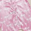 imageKuriozud Baby Girl Pajamas Newborn Button Down Romper Jumpsuit Feather Trim Nightgown Infant Sleepwear OnePiece Summer PjsBow Pink