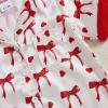 imageKuriozud Baby Girl Pajamas Newborn Button Down Romper Jumpsuit Feather Trim Nightgown Infant Sleepwear OnePiece Summer PjsBow Red