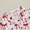 imageKuriozud Baby Girl Pajamas Newborn Button Down Romper Jumpsuit Feather Trim Nightgown Infant Sleepwear OnePiece Summer PjsBow Red