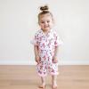imageKuriozud Baby Girl Pajamas Newborn Button Down Romper Jumpsuit Feather Trim Nightgown Infant Sleepwear OnePiece Summer PjsBow White