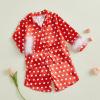imageKuriozud Birthday Girl Pajamas Silk Stain Pjs Shirt TopsShorts 2Piece Set Birthday Toddler Kids Little Girl Nightgown GiftDot Red