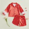 imageKuriozud Birthday Girl Pajamas Silk Stain Pjs Shirt TopsShorts 2Piece Set Birthday Toddler Kids Little Girl Nightgown GiftDot Red