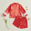imageKuriozud Birthday Girl Pajamas Silk Stain Pjs Shirt TopsShorts 2Piece Set Birthday Toddler Kids Little Girl Nightgown GiftDot Red