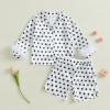 imageKuriozud Birthday Girl Pajamas Silk Stain Pjs Shirt TopsShorts 2Piece Set Birthday Toddler Kids Little Girl Nightgown GiftDot White
