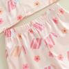 imageKuriozud Birthday Girl Pajamas Silk Stain Pjs Shirt TopsShorts 2Piece Set Birthday Toddler Kids Little Girl Nightgown GiftLight Pink Cakeflowers