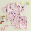 imageKuriozud Birthday Girl Pajamas Silk Stain Pjs Shirt TopsShorts 2Piece Set Birthday Toddler Kids Little Girl Nightgown GiftPink Balloon Cake Gift Box