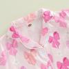 imageKuriozud Birthday Girl Pajamas Silk Stain Pjs Shirt TopsShorts 2Piece Set Birthday Toddler Kids Little Girl Nightgown GiftPink Bow