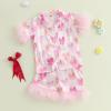 imageKuriozud Birthday Girl Pajamas Silk Stain Pjs Shirt TopsShorts 2Piece Set Birthday Toddler Kids Little Girl Nightgown GiftPink Bow
