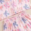 imageKuriozud Birthday Girl Pajamas Silk Stain Pjs Shirt TopsShorts 2Piece Set Birthday Toddler Kids Little Girl Nightgown GiftPink Bow C