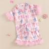 imageKuriozud Birthday Girl Pajamas Silk Stain Pjs Shirt TopsShorts 2Piece Set Birthday Toddler Kids Little Girl Nightgown GiftPink Bow C