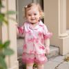 imageKuriozud Birthday Girl Pajamas Silk Stain Pjs Shirt TopsShorts 2Piece Set Birthday Toddler Kids Little Girl Nightgown GiftPink Bow a