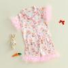imageKuriozud Birthday Girl Pajamas Silk Stain Pjs Shirt TopsShorts 2Piece Set Birthday Toddler Kids Little Girl Nightgown GiftPink Easter Bunny