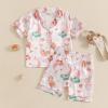 imageKuriozud Birthday Girl Pajamas Silk Stain Pjs Shirt TopsShorts 2Piece Set Birthday Toddler Kids Little Girl Nightgown GiftPink Mermaid