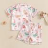 imageKuriozud Birthday Girl Pajamas Silk Stain Pjs Shirt TopsShorts 2Piece Set Birthday Toddler Kids Little Girl Nightgown GiftPink Mermaid