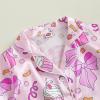 imageKuriozud Birthday Girl Pajamas Silk Stain Pjs Shirt TopsShorts 2Piece Set Birthday Toddler Kids Little Girl Nightgown GiftPink With Feather Cuffs