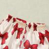 imageKuriozud Birthday Girl Pajamas Silk Stain Pjs Shirt TopsShorts 2Piece Set Birthday Toddler Kids Little Girl Nightgown GiftRed Bow