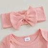imageKuriozud Coming Home Outfit Girl Long Sleeve Im New Here Romper Ribbed Knit Onepiece Newborn Girl Preemie OutfitPink Daddys Little Princess