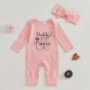 imageKuriozud Coming Home Outfit Girl Long Sleeve Im New Here Romper Ribbed Knit Onepiece Newborn Girl Preemie OutfitPink Daddys Little Princess