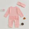 imageKuriozud Coming Home Outfit Girl Long Sleeve Im New Here Romper Ribbed Knit Onepiece Newborn Girl Preemie OutfitPink Hi Daddy I Cant Wait to Meet You