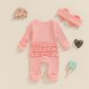 imageKuriozud Coming Home Outfit Girl Long Sleeve Im New Here Romper Ribbed Knit Onepiece Newborn Girl Preemie OutfitPink the Princess Has Arrived