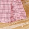 imageKuriozud Fall Toddler Girl Clothes Baby Ruffle Long Sleeve Shirt Plaid Skirt Set Back To School 2 Piece OutfitTweed Pink