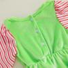 imageKuriozud Newborn Baby Girl Christmas Outfit Long Sleeve Ruffle Romper Jumpsuit with Headband Cute Infant Girl ClothesFuzzy Green