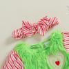 imageKuriozud Newborn Baby Girl Christmas Outfit Long Sleeve Ruffle Romper Jumpsuit with Headband Cute Infant Girl ClothesFuzzy Green